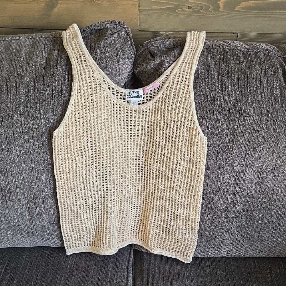 Cream Knit Tank Top